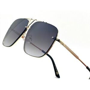 Sunglasses Gold‎ Frame V Detail Fashion Sun Glasses Gradient Flat Lens UV400 New